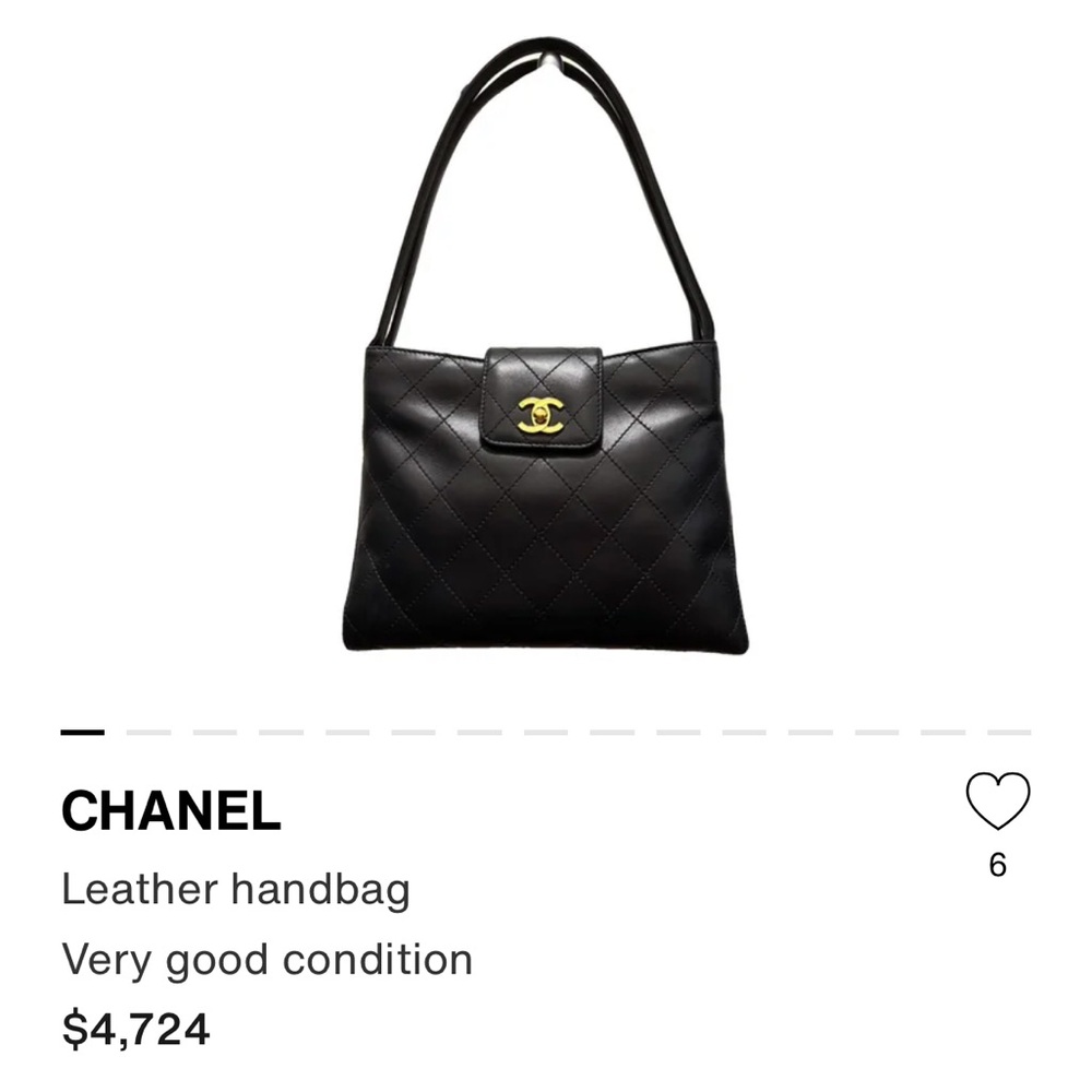 VINTAGE CHANEL Black Lambskin Bag with Gold Accent - Picture 10 of 10